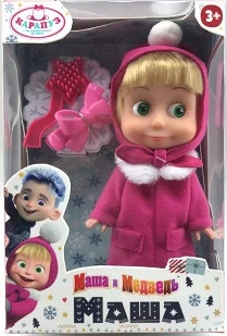 Кукла Маша И МЕДВЕДЬ маша 15 см, без звука, акс, коробка. КАРАПУЗ