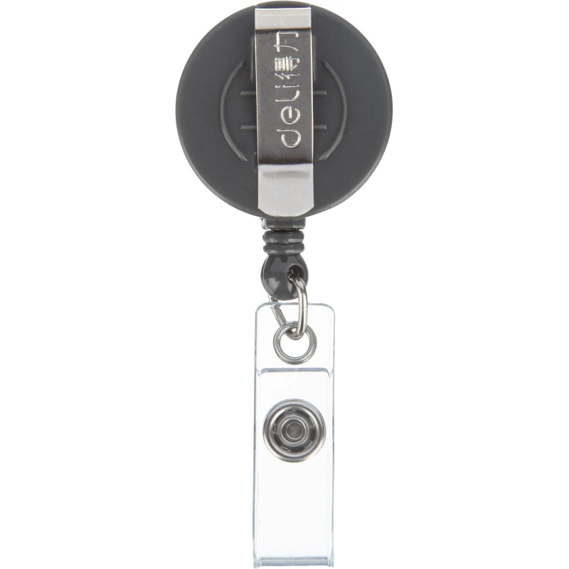 Держатель для бейджа Deli 8309 с рулеткой (без бейджа) 80см, серый, 12шт/уп