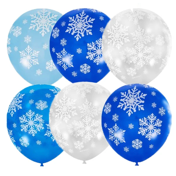 12"/30см Пастель+Декоратор (шелк) 5 ст. рис Снежинки 25шт 12"/30см Пастель+Декоратор (шелк) 5 ст. рис Снежинки 25шт