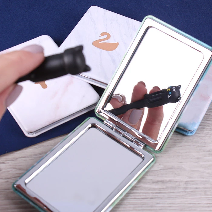 Зеркало складное прямоугольное 5*7см двойное на магните "Мрамор"