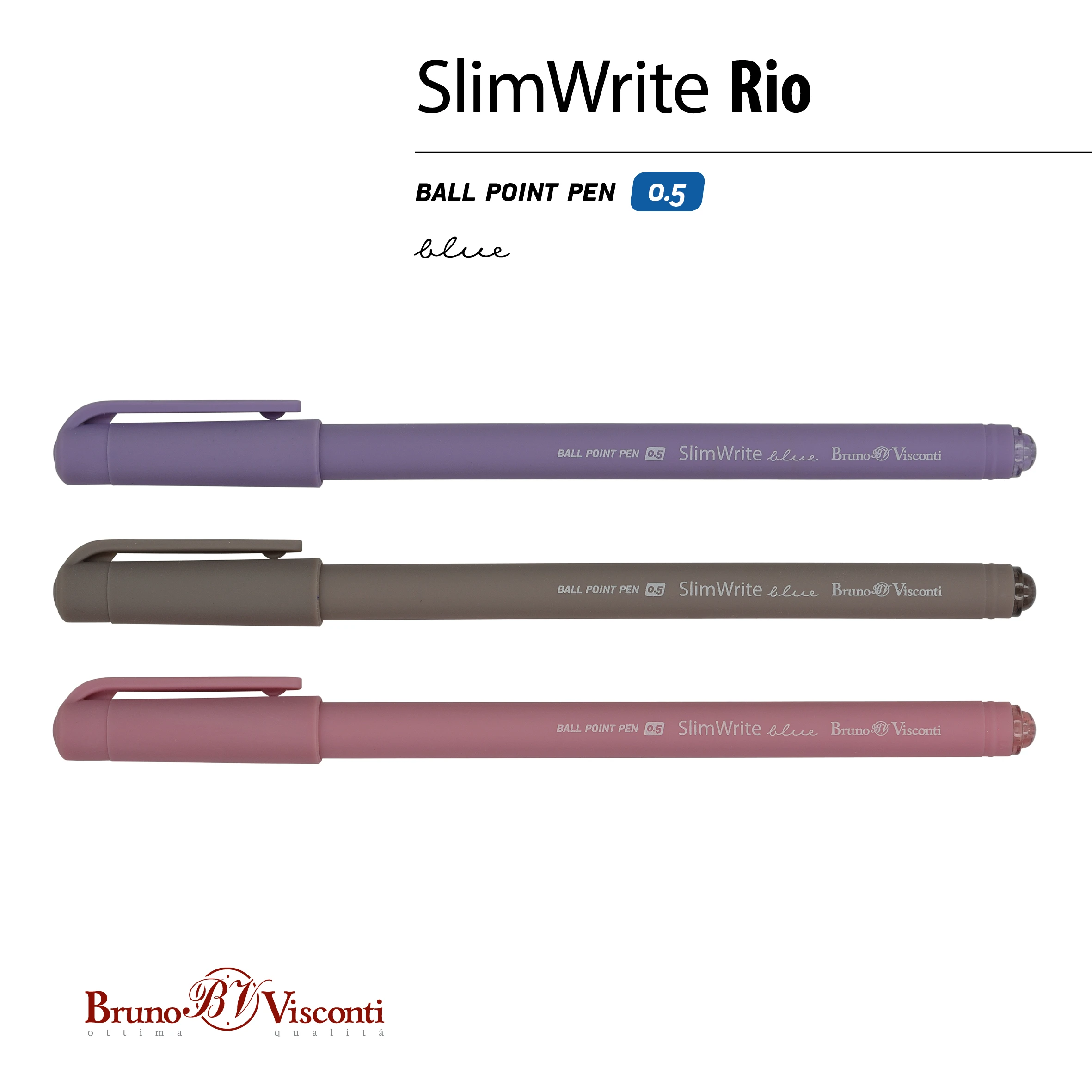 РУЧКА "SlimWrite.RIO" ШАРИКОВАЯ 0.5 ММ, СИНЯЯ (3 цвета корпуса) РУЧКА "SlimWrite.RIO" ШАРИКОВАЯ 0.5 ММ, СИНЯЯ (3 цвета корпуса)