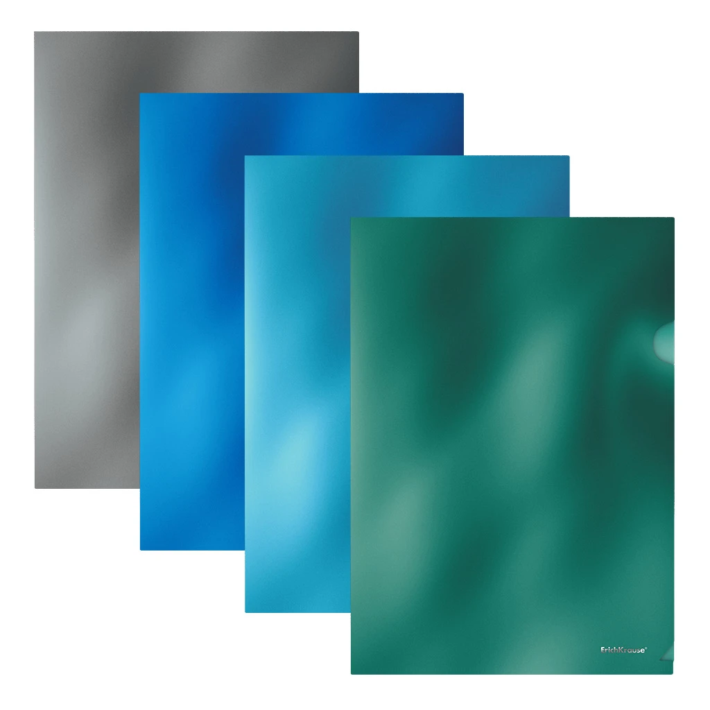 Папка-уголок пластиковая Erich Krause Glossy Ice Metallic, A4, непрозрачная, Папка-уголок пластиковая Erich Krause Glossy Ice Metallic, A4, непрозрачная,