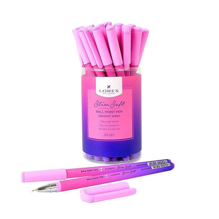 Ручка масляная LOREX GRADIENT.SWEET серия Slim Soft 0,50 мм, синий. LXOPSS-GR2