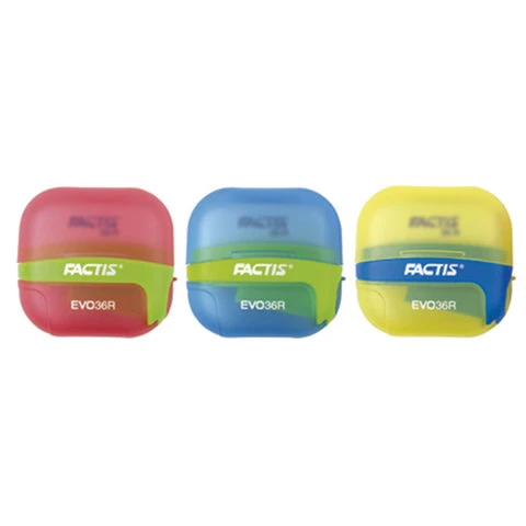 Точилка FACTIS EVO36R (Испания), с контейнером и стирательной резинкой, 50x50x25