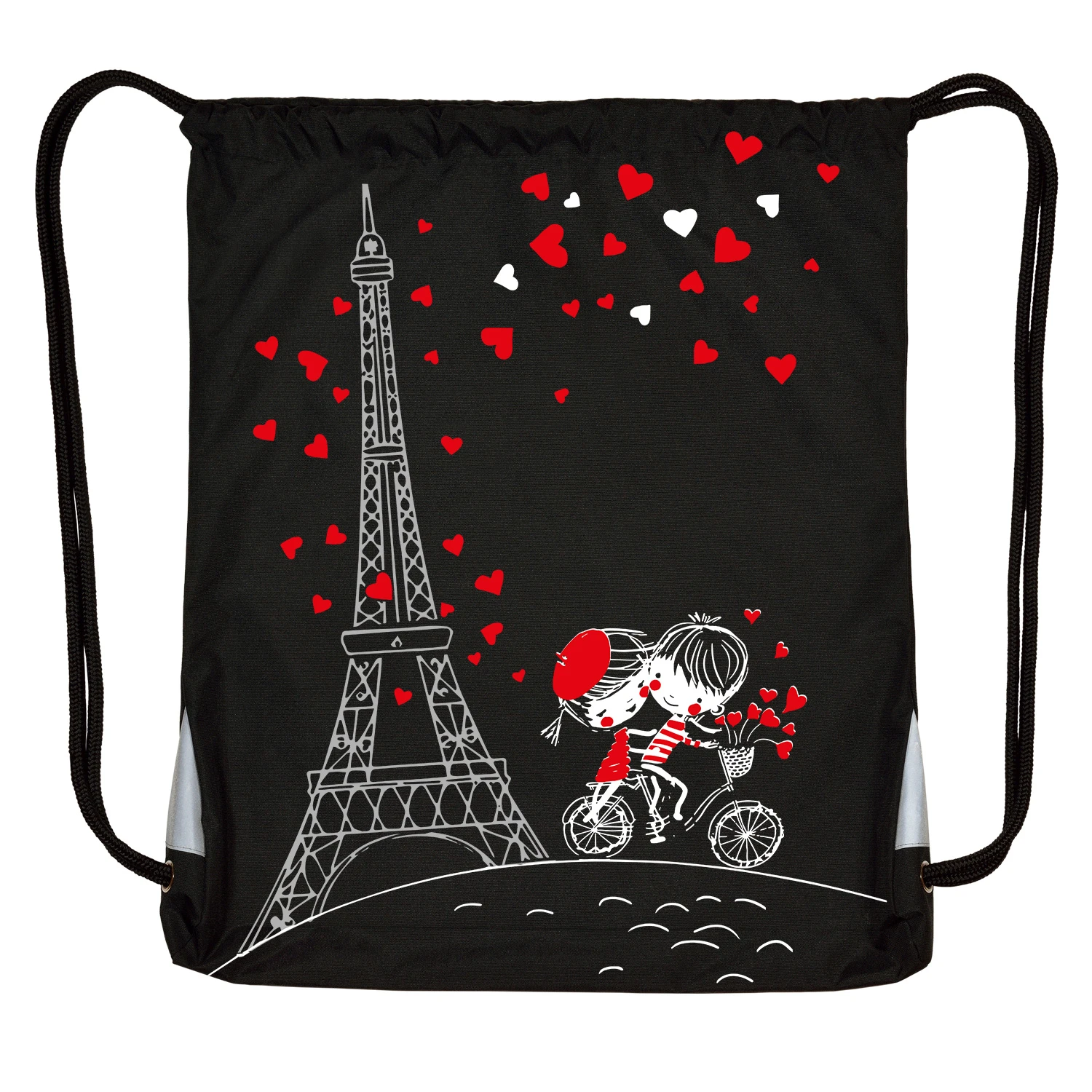 МЕШОК ДЛЯ ОБУВИ ЧЕРНЫЙ "РОМАНТИКА.ПАРИЖ" 44 х 54 см