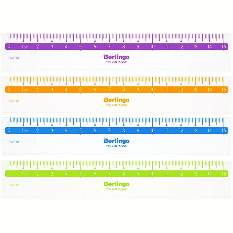 Линейка 15см Berlingo "Color Zone", прозрачная. PR_30115