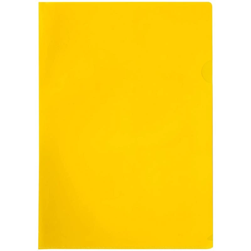 Папка-уголок OfficeSpace, A4, 100мкм, прозрачная желтая Fmu15-8_876