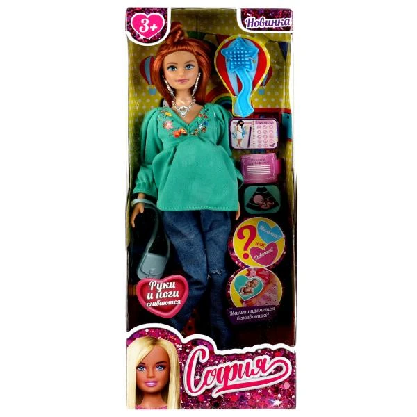 Кукла 29 см София беременная, руки и ноги сгиб, акс, кор КАРАПУЗ