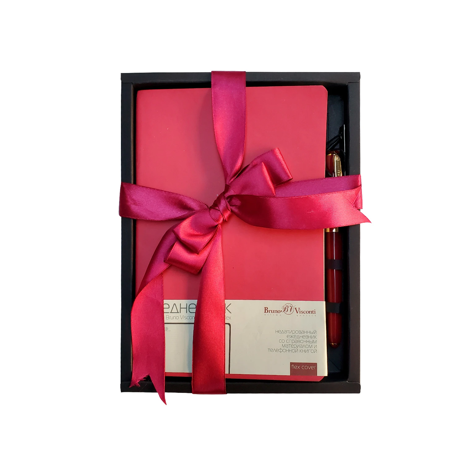 НАБОР ПОДАРОЧНЫЙ А5 "MEGAPOLIS FLEX" (ФУКСИЯ ЕЖЕДНЕВНИК И РУЧКА)