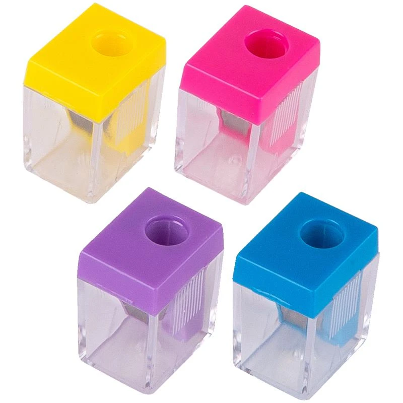 Точилка пластиковая ArtSpace, 1 отверстие, контейнер, ассорти. SH_660