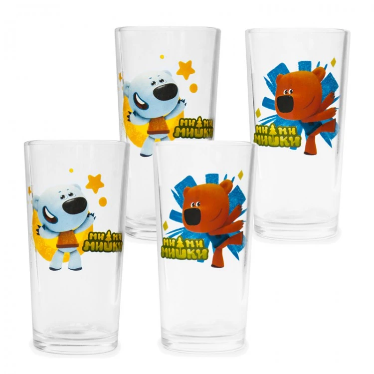 Набор стаканов ND Play. "Ми-ми-мишки", (200 мл, 4 шт) стекло