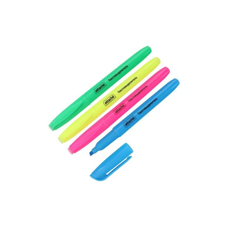 Набор маркеров текстовыделителей ATTACHE набор 4 цвета, 1-3,9 мм