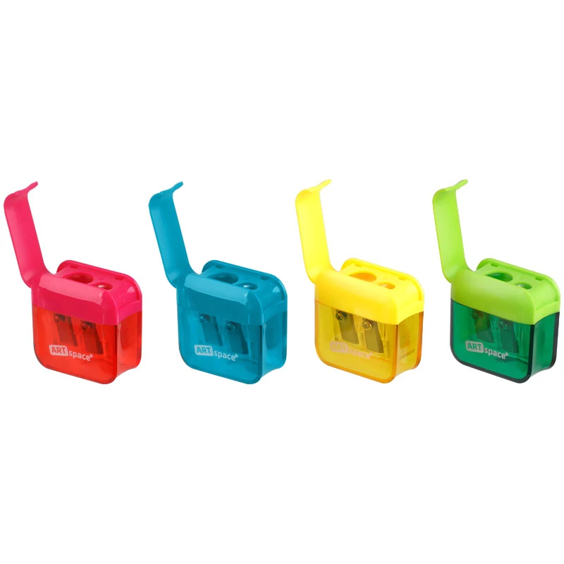 Точилка пластиковая ArtSpace "Click", 2 отверстия, с контейнером, Точилка пластиковая ArtSpace "Click", 2 отверстия, с контейнером,