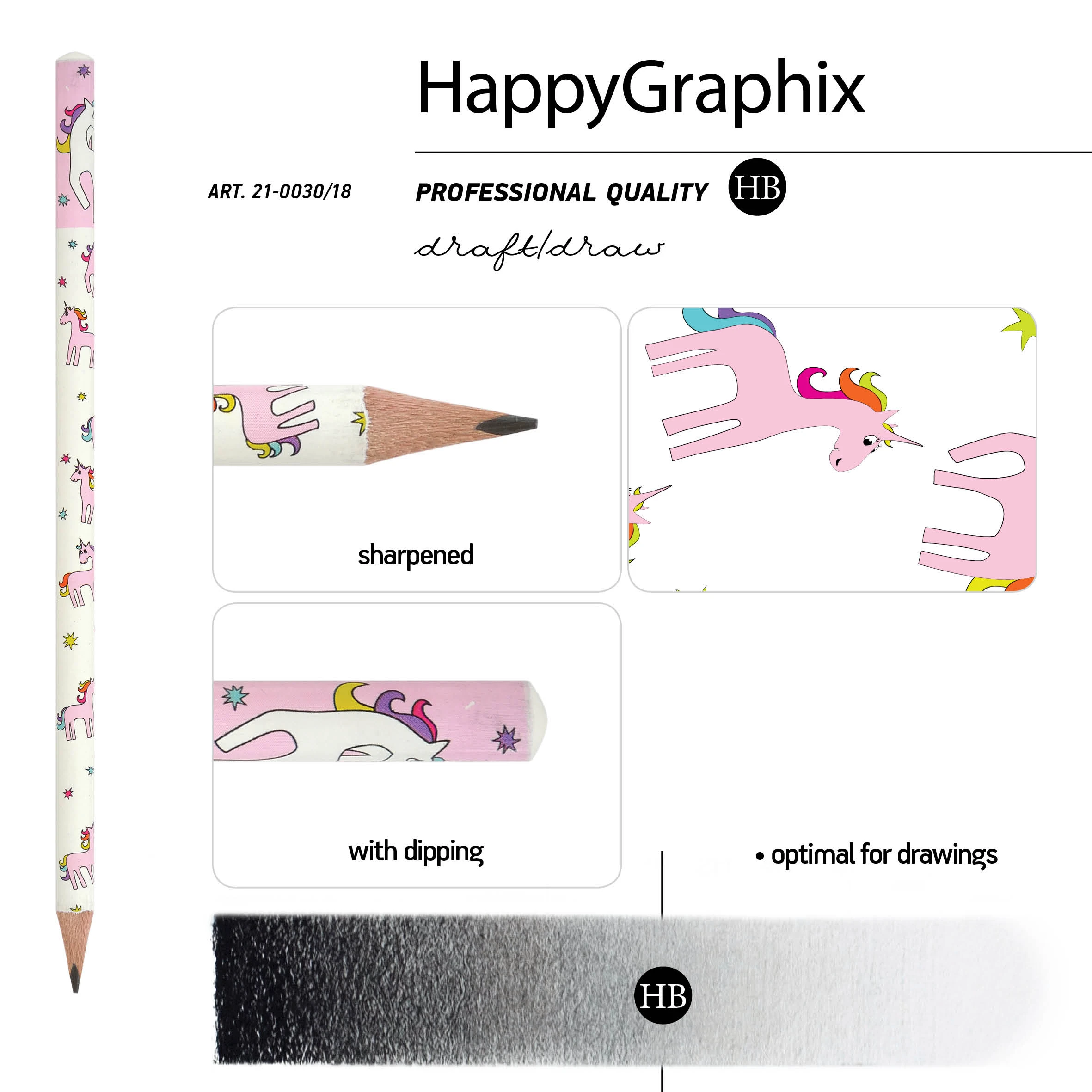 КАРАНДАШ ЧЕРНОГРАФИТОВЫЙ "HappyGraphix" ЕДИНОРОГ НВ КАРАНДАШ ЧЕРНОГРАФИТОВЫЙ "HappyGraphix" ЕДИНОРОГ НВ