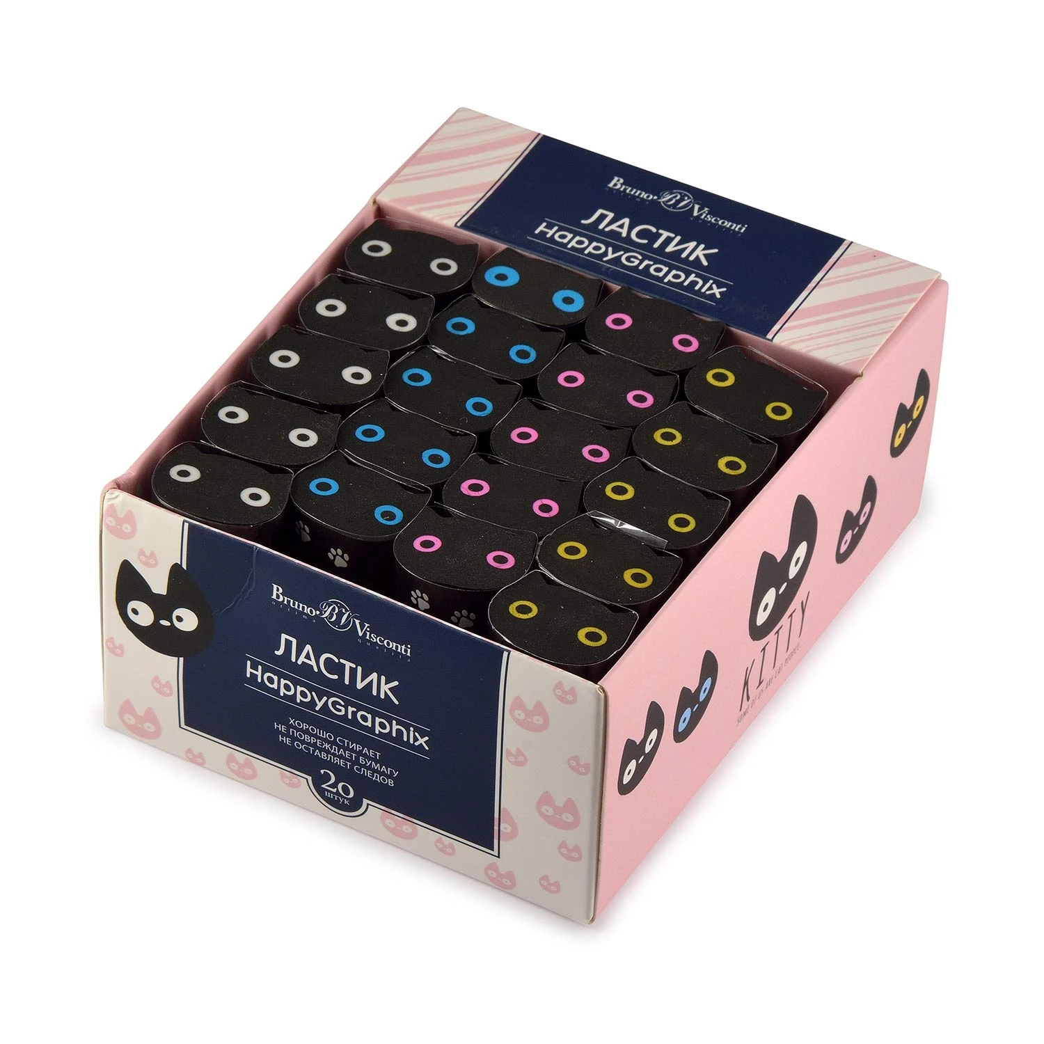 ЛАСТИК "HappyGraphix Cats", 4 цвета ЛАСТИК "HappyGraphix Cats", 4 цвета