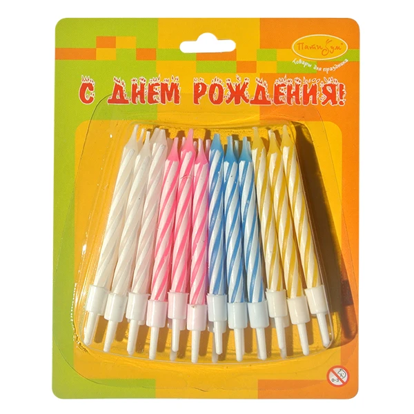 Свечимини 2х цветные 24шт с держателями 6см