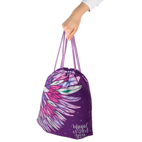 Сумка для обуви BRAUBERG PREMIUM, карман, подкладка, светоотражающие элементы,