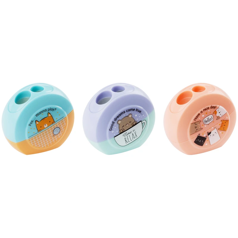 Точилка пластиковая MESHU "Beary bear" 2 отверстия, ассорти Точилка пластиковая MESHU "Beary bear" 2 отверстия, ассорти