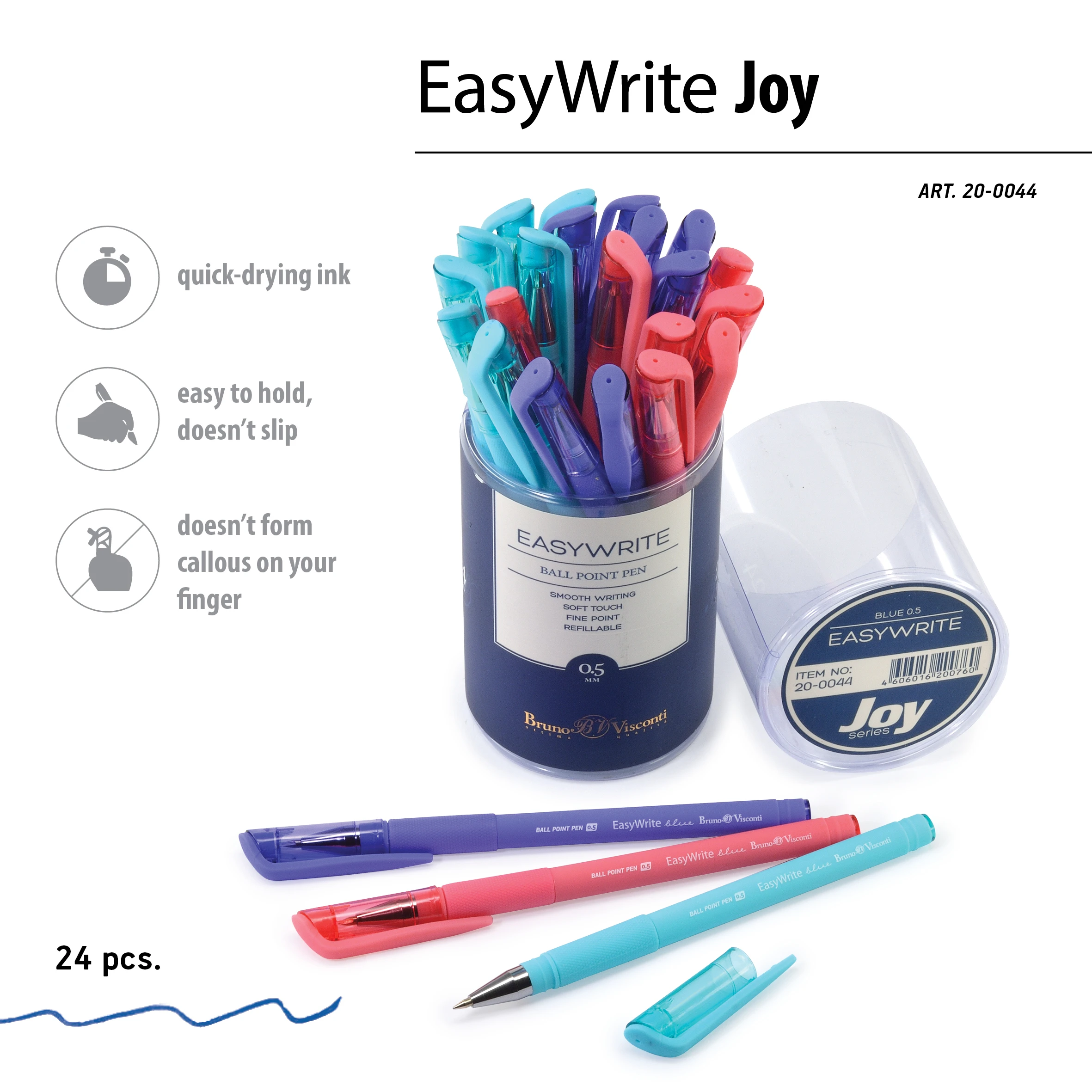 РУЧКА "EasyWrite.JOY" ШАРИКОВАЯ 0.5 ММ, СИНЯЯ (3 цвета корпуса) РУЧКА "EasyWrite.JOY" ШАРИКОВАЯ 0.5 ММ, СИНЯЯ (3 цвета корпуса)