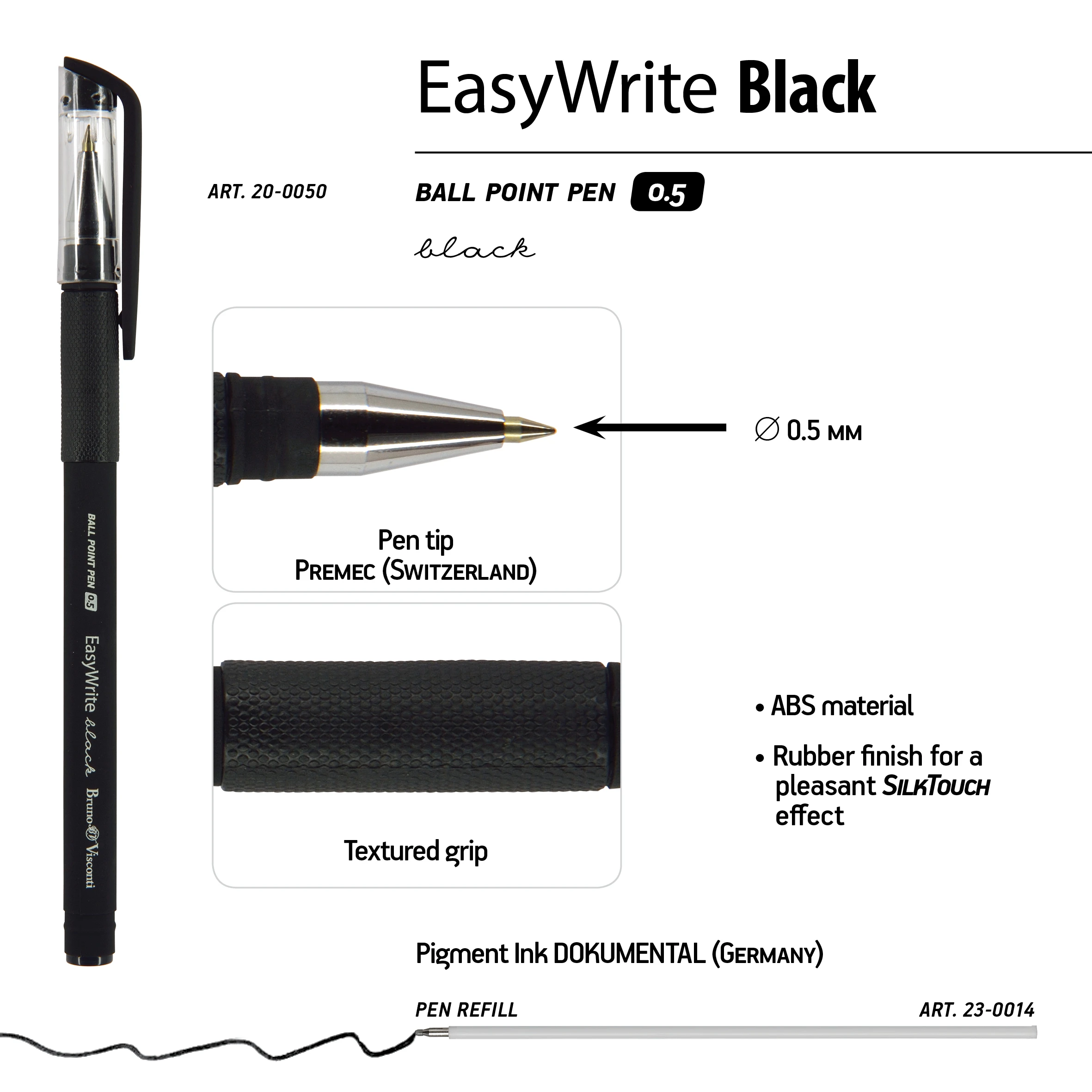 РУЧКА "EasyWrite.BLACK" ШАРИКОВАЯ 0.5 ММ, ЧЕРНАЯ РУЧКА "EasyWrite.BLACK" ШАРИКОВАЯ 0.5 ММ, ЧЕРНАЯ