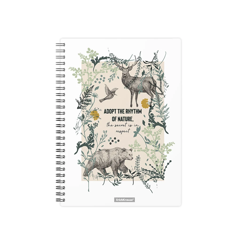 Тетрадь общая с пластиковой обложкой на спирали ErichKrause® Natural Life, А5, Тетрадь общая с пластиковой обложкой на спирали ErichKrause® Natural Life, А5,