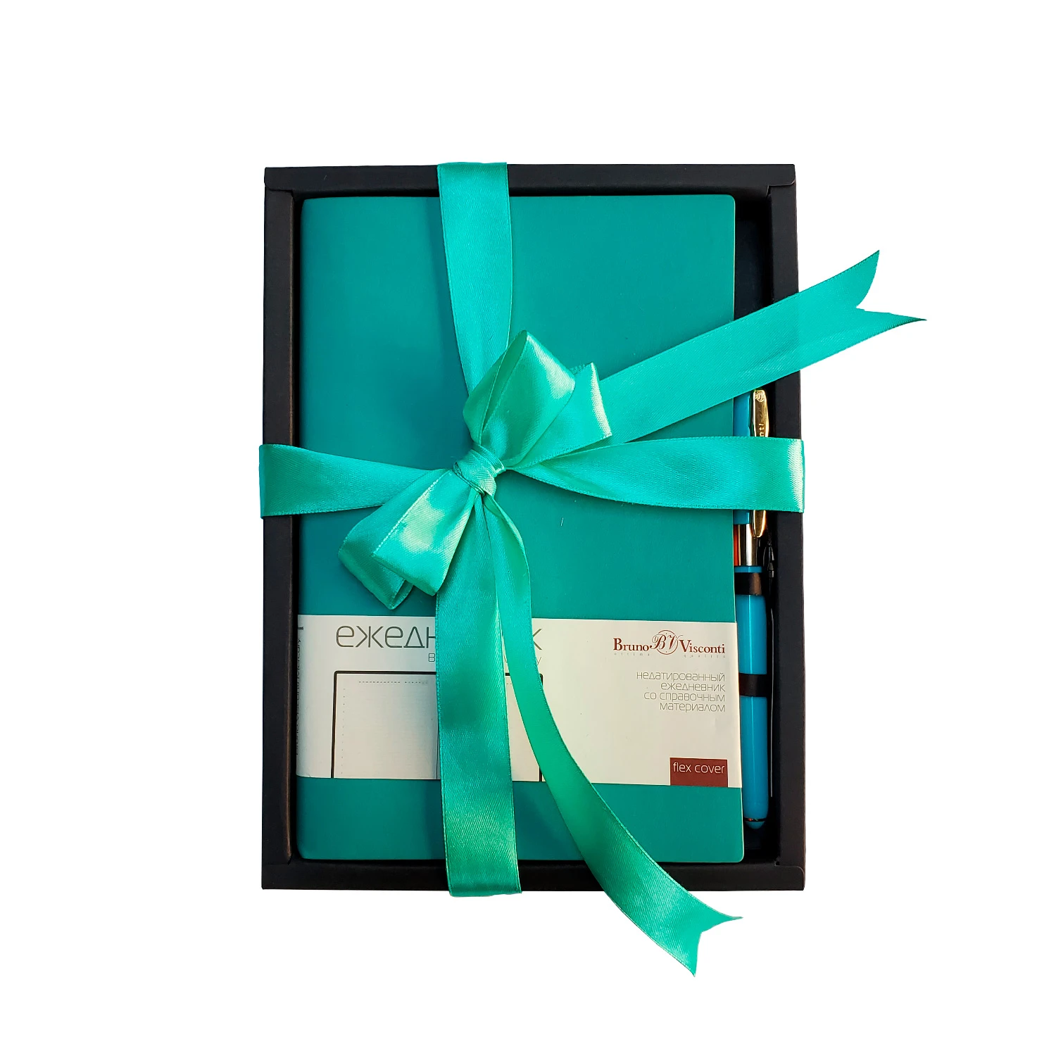 НАБОР ПОДАРОЧНЫЙ А5 "MERCURY" (ЕЖЕДНЕВНИК ЦВЕТА МОРСКАЯ ВОЛНА И РУЧКА)