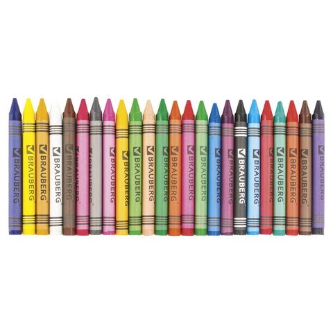 Восковые карандаши BRAUBERG "АКАДЕМИЯ", НАБОР 24 цвета, 227285 Восковые карандаши BRAUBERG "АКАДЕМИЯ", НАБОР 24 цвета, 227285