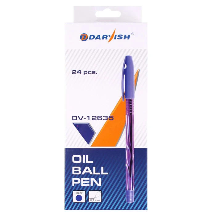 Ручка шариковая синяя на масляной основе "Darvish" корпус цветной