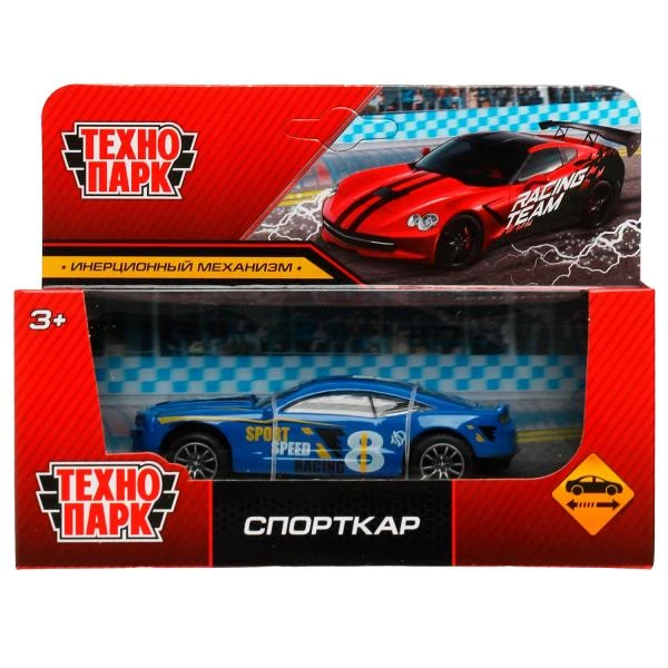 Машина металл СПОРТКАР, 10 см, инерция, Технопарк