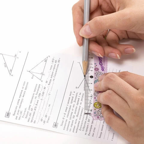 Линейка пластик 15 см ЮНЛАНДИЯ "СЛАДКИЕ ИСТОРИИ", фигурная, цветная