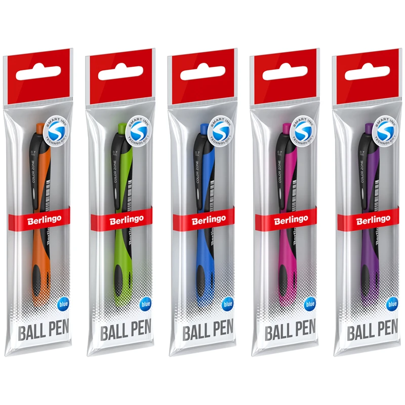Ручка шариковая автоматическая Berlingo "Color Zone" 0,7мм, синяя,
