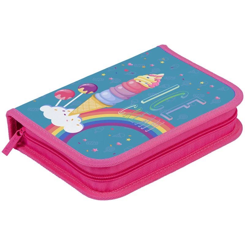 Пенал 1 отделение, 200*140*40 Berlingo "Rainbow ice-cream", полиэстер,