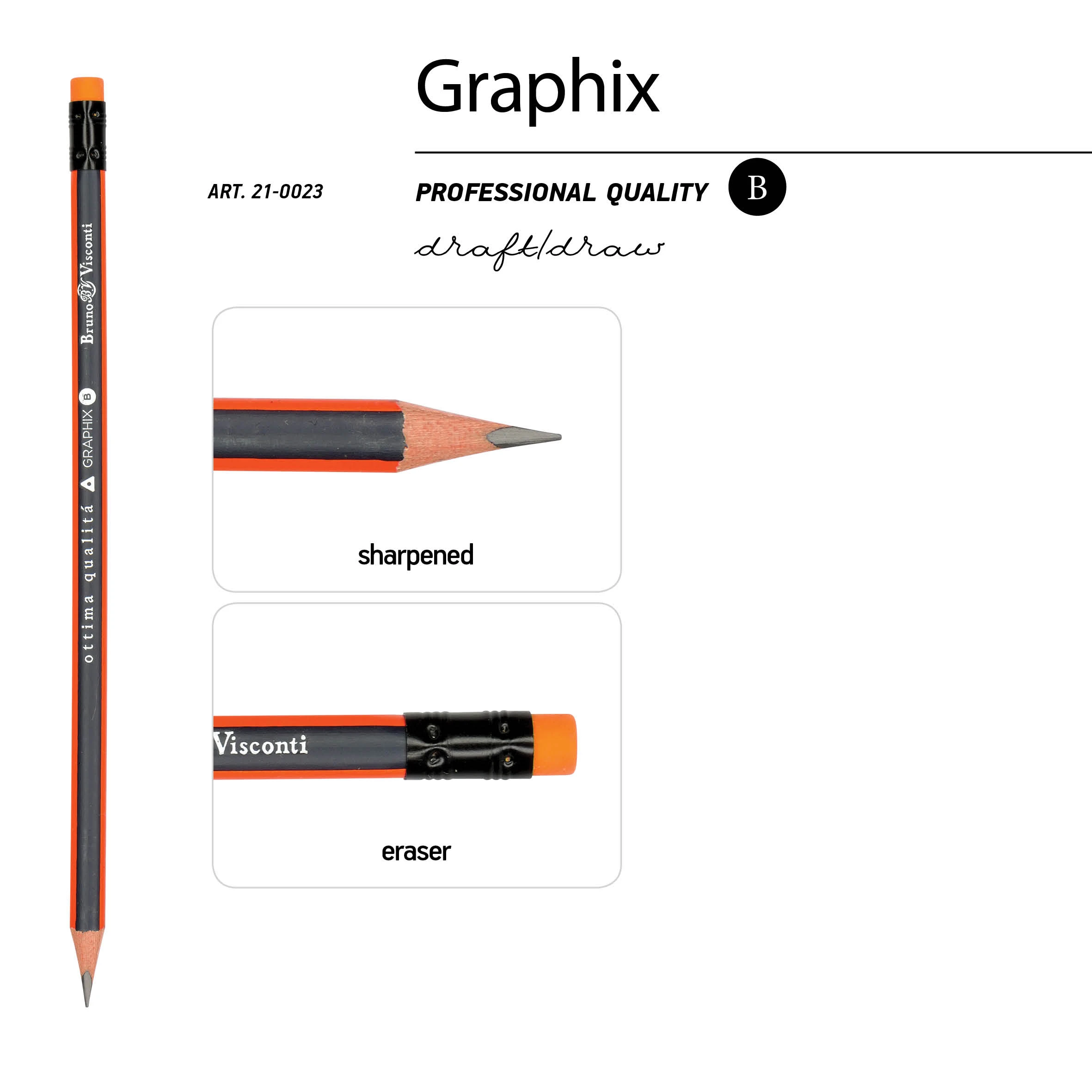 КАРАНДАШ ЧЕРНОГРАФИТОВЫЙ С ЛАСТИКОМ "Graphix" В КАРАНДАШ ЧЕРНОГРАФИТОВЫЙ С ЛАСТИКОМ "Graphix" В