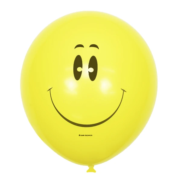 12"/30см Пастель (шелк) YELLOW 1 ст. рис Смайл 50шт