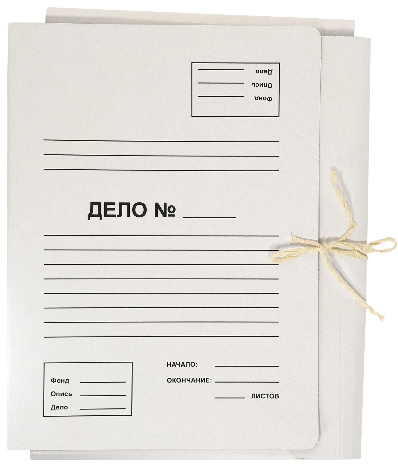 Папка с завязками INFORMAT А4 белый немелов. картон 380 г/м2 расширение 40 мм.