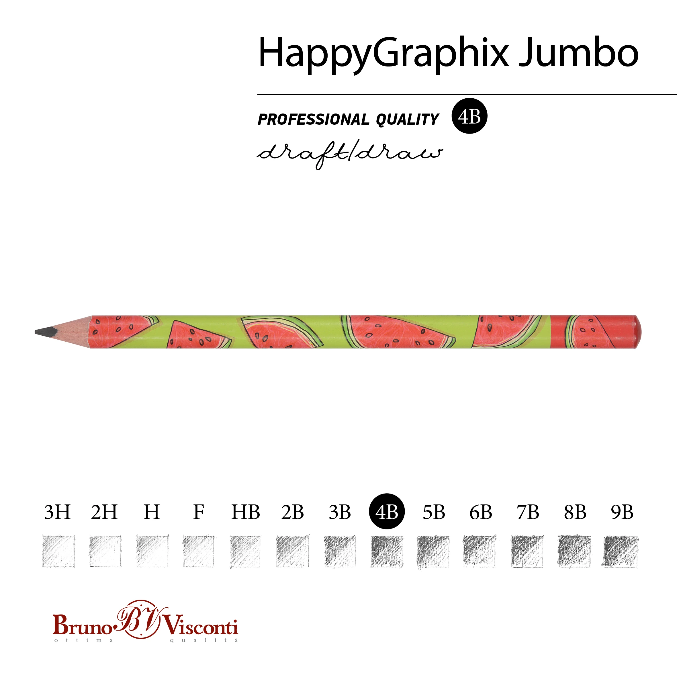 КАРАНДАШ ЧЕРНОГРАФИТОВЫЙ "HappyGraphix Jumbo. Fresh & fruity. КАРАНДАШ ЧЕРНОГРАФИТОВЫЙ "HappyGraphix Jumbo. Fresh & fruity.