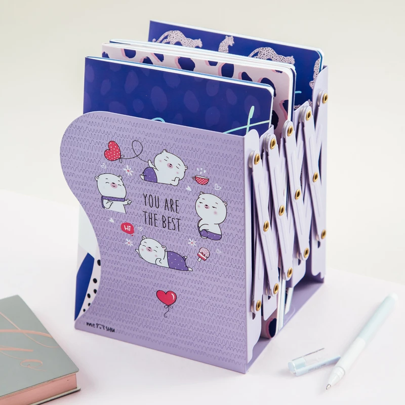 Подставка для книг MESHU "Beary Beary", 3 отделения, раздвижная Подставка для книг MESHU "Beary Beary", 3 отделения, раздвижная