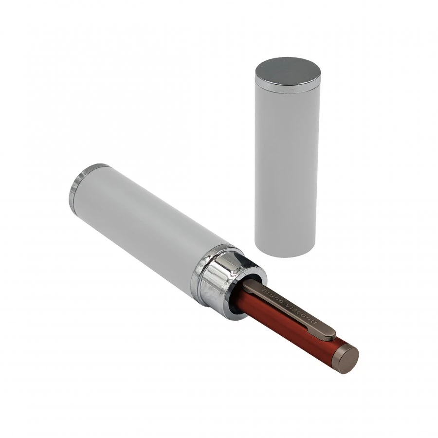 РУЧКА "FIRENZE" В ТУБУСЕ КРУГЛОЙ ФОРМЫ 1.00 ММ, СИНЯЯ (корпус красный,