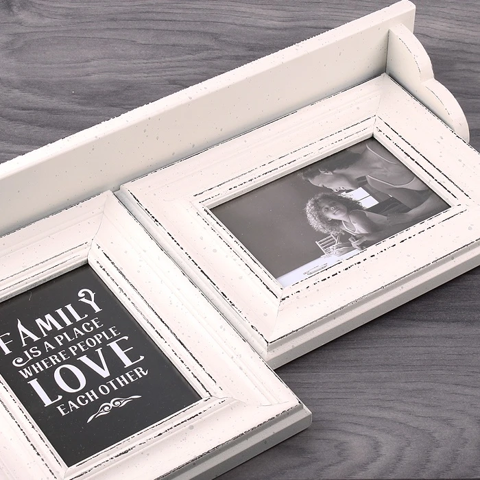 Фоторамка (с полкой) белая ретро для 3 фото 10*15см