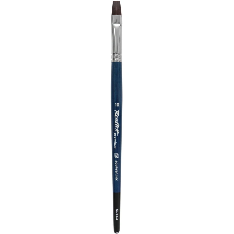 Кисть Roubloff premium белка микс плоская, ручка син.корот №10 ЖA2-10,046bБ