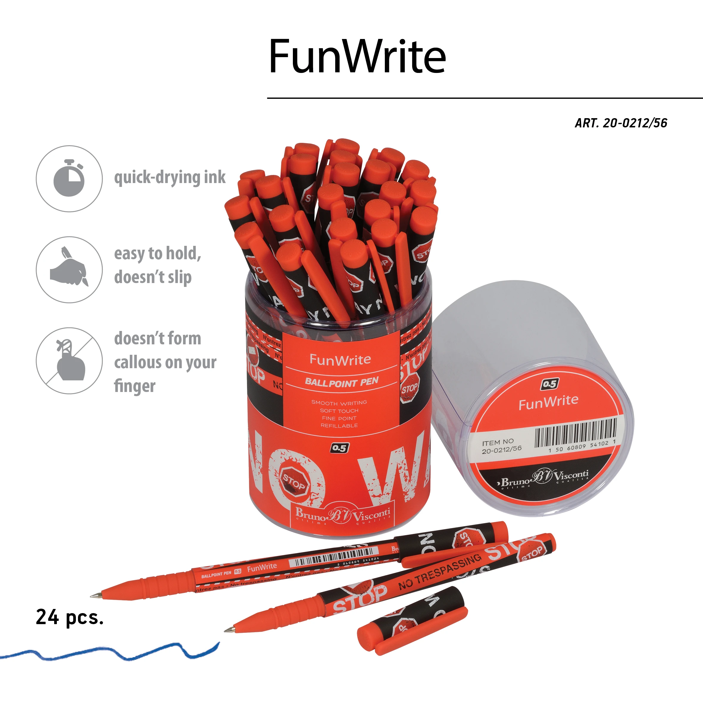 РУЧКА "FunWrite. Keep Away. Stop" ШАРИКОВАЯ, 0.5 ММ, СИНЯЯ РУЧКА "FunWrite. Keep Away. Stop" ШАРИКОВАЯ, 0.5 ММ, СИНЯЯ