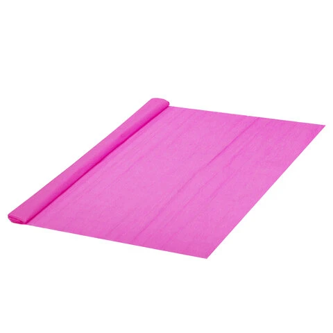Бумага гофрированная (креповая) ПЛОТНАЯ, 32 г/м2, ярко-розовая, 50х250 см, в