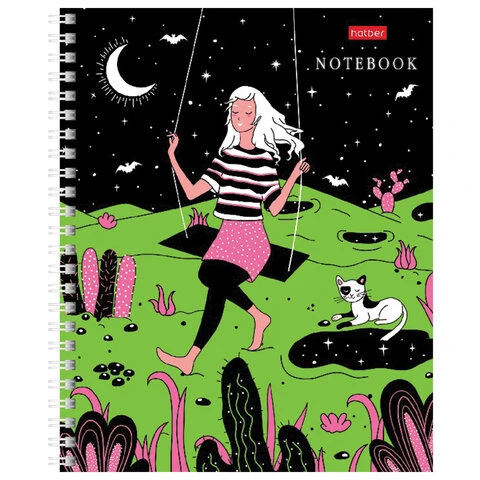 Тетрадь А5, 80 л., HATBER гребень, клетка, обложка картон, "Дотянуться до Тетрадь А5, 80 л., HATBER гребень, клетка, обложка картон, "Дотянуться до