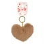 БРЕЛОК МЕХОВОЙ "СЕРДЕЧКО" 1 ШТ, 5 ЦВЕТОВ