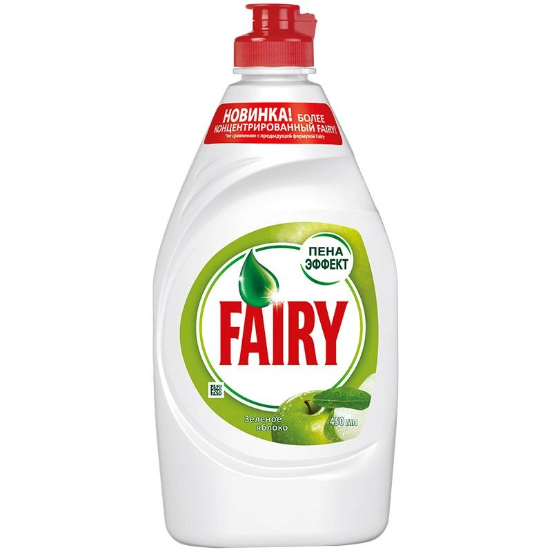 Средство для мытья посуды Fairy "Зеленое яблоко", 0,45л: 81562999 Средство для мытья посуды Fairy "Зеленое яблоко", 0,45л: 81562999