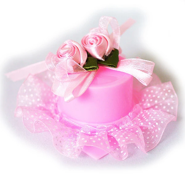 Бонбоньерка Шляпка розовая 2 шт Бонбоньерка Шляпка розовая 2 шт