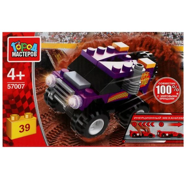 Конструктор ДЖИП с инерцией, 39 дет. Город мастеров