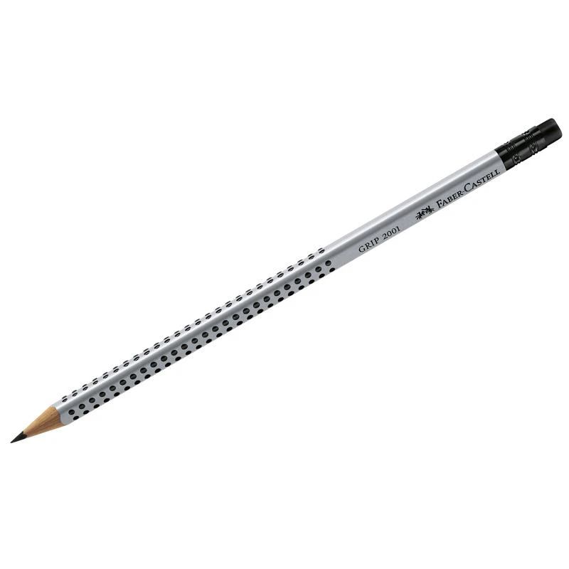 Карандаш ч/г Faber-Castell "Grip 2001" В, трехгран., с ластиком, Карандаш ч/г Faber-Castell "Grip 2001" В, трехгран., с ластиком,