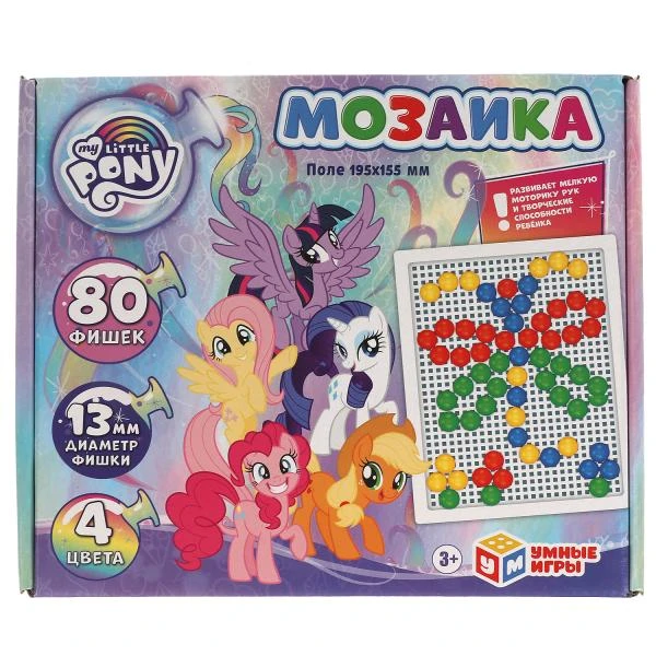 Мой маленький пони. Мозаика пластиковая 80 фишек прямоугольная, 4 цвета. Умные Мой маленький пони. Мозаика пластиковая 80 фишек прямоугольная, 4 цвета. Умные
