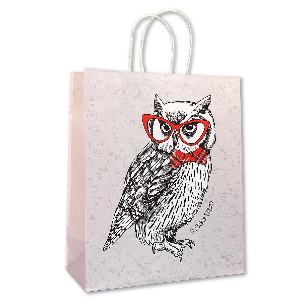 Сумка крафт 20 белый 27,5Х33Х12 см "I see you"